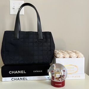 Chanel black travel nylon tote